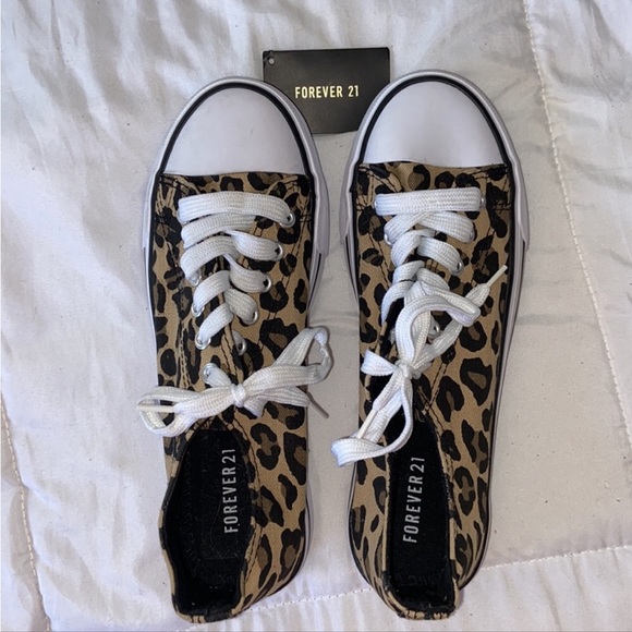 Leopard Print Platform Sneakers - Picture 3 of 5
